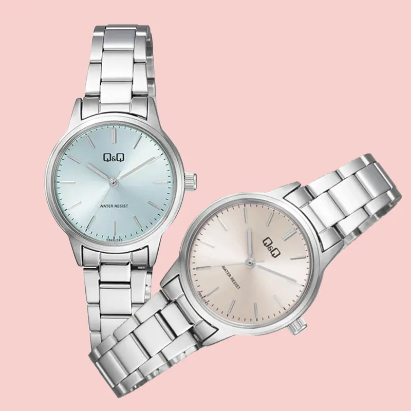 Q&Q Light Blue Dial Quartz Ladies Watch- Q969J222Y